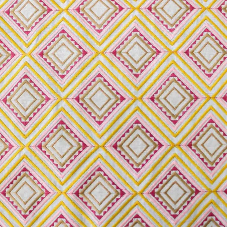Tessuto cotone ricamato - Rombi | ILTESSUTAIO