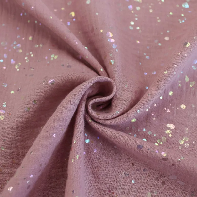 Mussola di Cotone - Glitter Rosa | ILTESSUTAIO