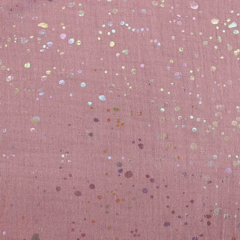 Mussola di Cotone - Glitter Rosa | ILTESSUTAIO