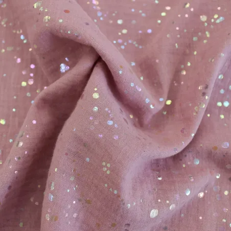 Mussola di Cotone - Glitter Rosa | ILTESSUTAIO