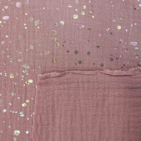 Mussola di Cotone - Glitter Rosa | ILTESSUTAIO
