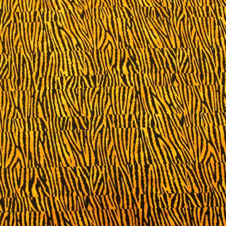 Tessuto Viscosa Stampata - Ocra e Nero | ILTESSUTAIO