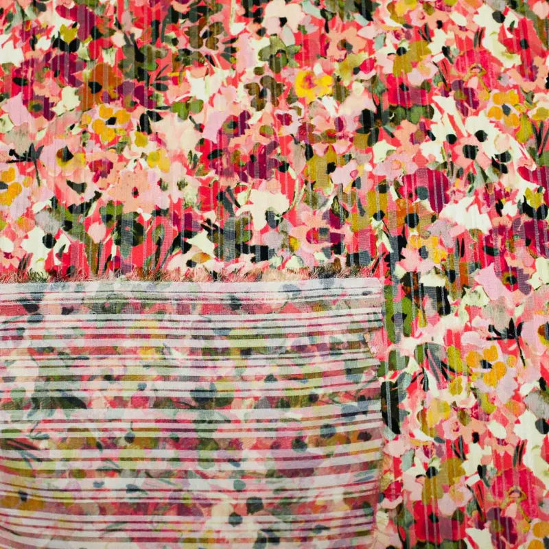 Tessuto Devore  Fantasia Provenzale | ILTESSUTAIO