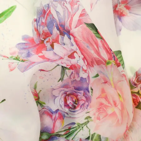 Organza Stampata Fiori - Made in Italy | TESSUTI CERIMONIA