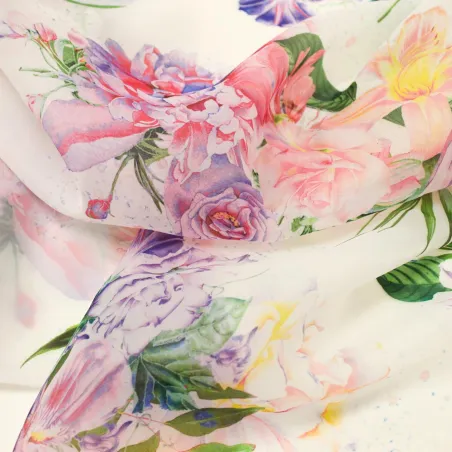 Organza Stampata Fiori - Made in Italy | TESSUTI CERIMONIA