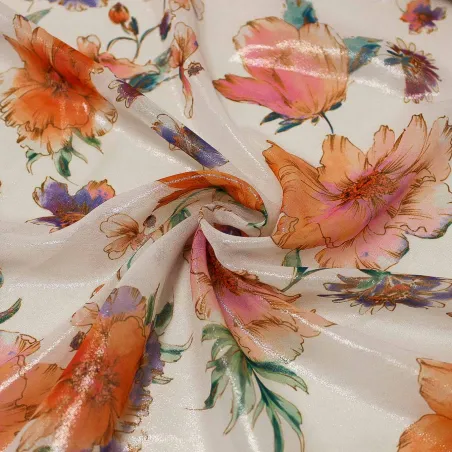 Georgette Lurex fantasia floreale| TESSUTI CERIMONIA
