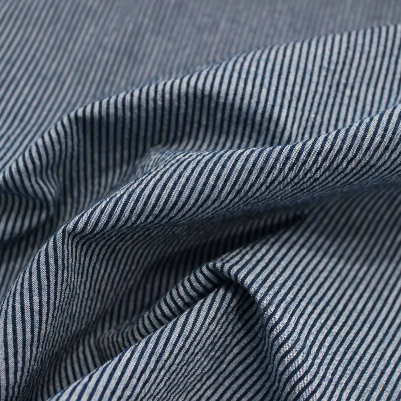 Tessuto Seersucker Blu Bianco | ILTESSUTAIO