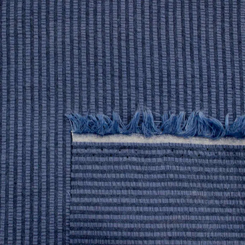 Tessuto Seersucker Blu | ILTESSUTAIO