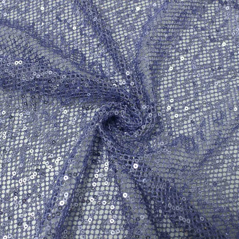 Tessuto con Paillettes - Celeste | ILTESSUTAIO