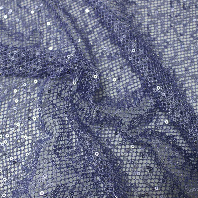 Tessuto con Paillettes - Celeste | ILTESSUTAIO