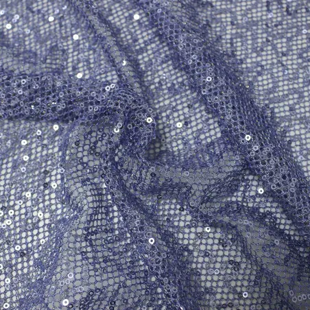 Tessuto con Paillettes - Celeste | ILTESSUTAIO