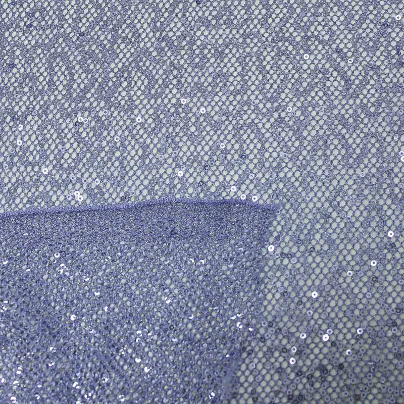 Tessuto con Paillettes - Celeste | ILTESSUTAIO