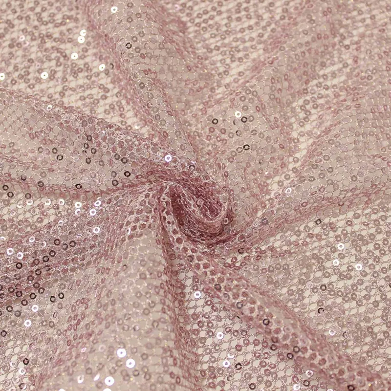 Tessuto con Paillettes - Rosa | ILTESSUTAIO