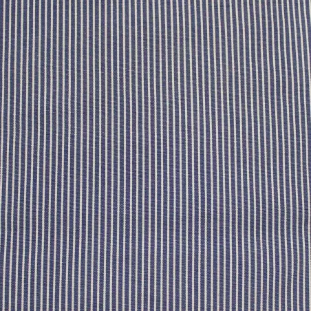 Popeline di cotone Millerighe Blu e Bianco | ILTESSUTAIO