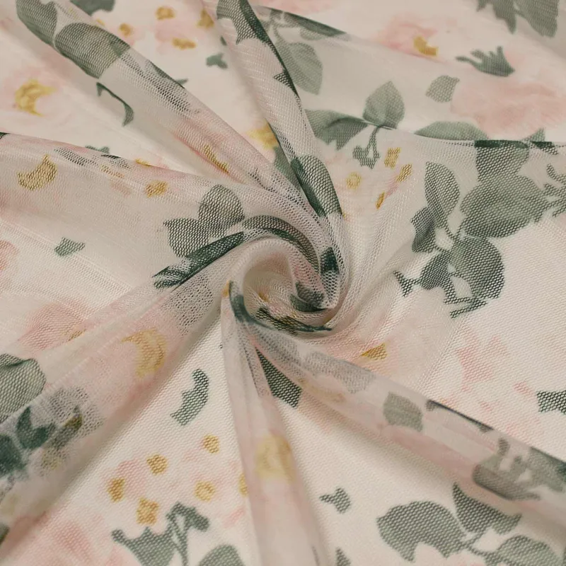 Tulle Stampato con Fiori | IL TESSUTAIO