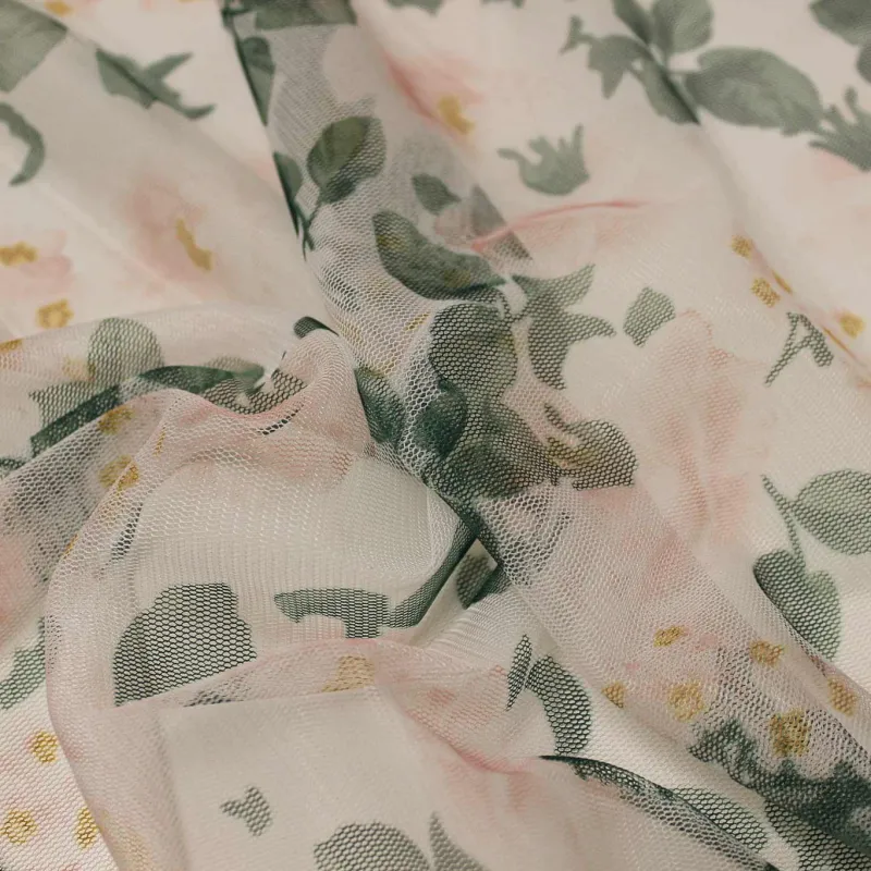 Tulle Stampato con Fiori | IL TESSUTAIO