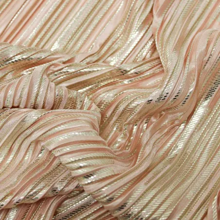 Tessuto plissettato placcato Rosa | IL TESSUTAIO