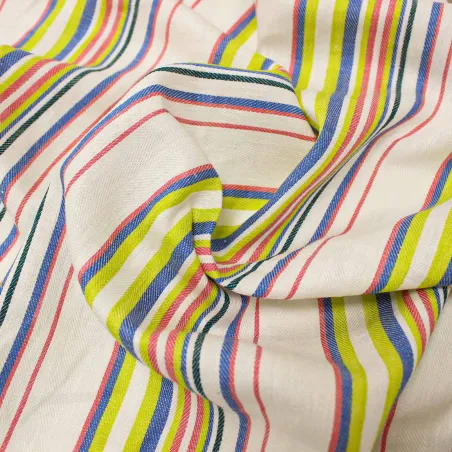 Tessuto Lino Rigato Multicolor | ILTESSUTAIO