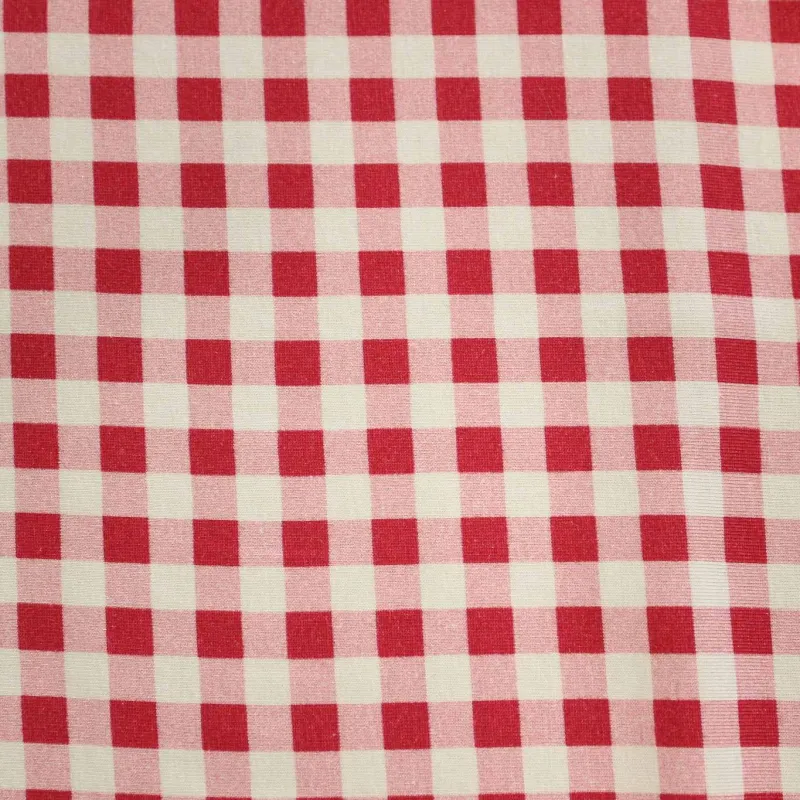 Jersey di Cotone Fantasia Vichy- Fucsia | ILTESSUTAIO