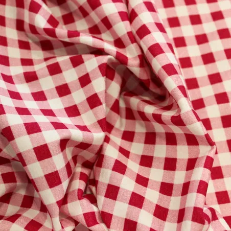 Jersey di Cotone Fantasia Vichy- Fucsia | ILTESSUTAIO