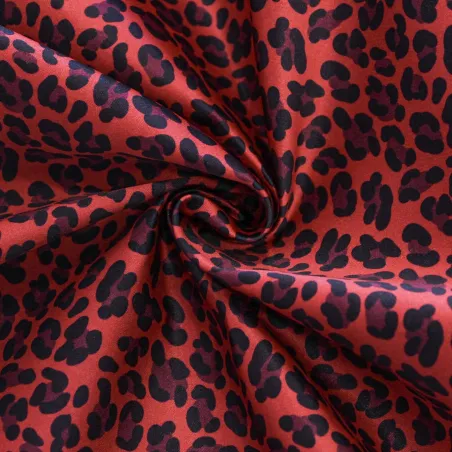 Raso Duchesse Maculato Rosso e Nero | IL TESSUTAIO