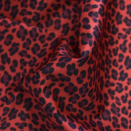 Raso Duchesse Maculato Rosso e Nero | IL TESSUTAIO