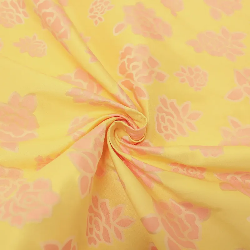 Jacquard Fiori Rosa e Giallo | DEADSTOCK