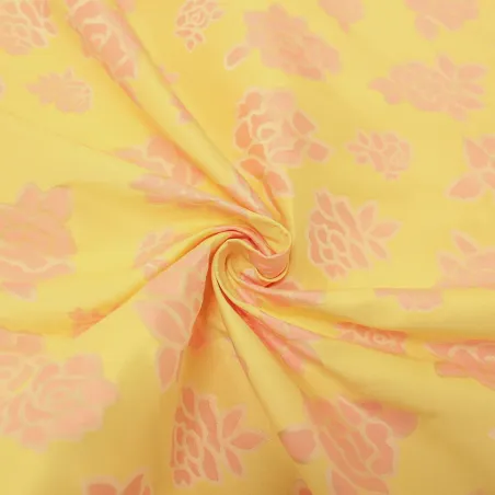 Jacquard Fiori Rosa e Giallo | DEADSTOCK