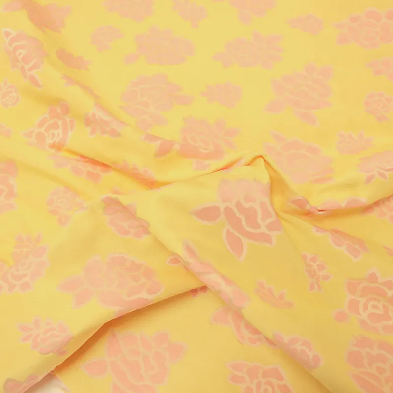Jacquard Fiori Rosa e Giallo | DEADSTOCK
