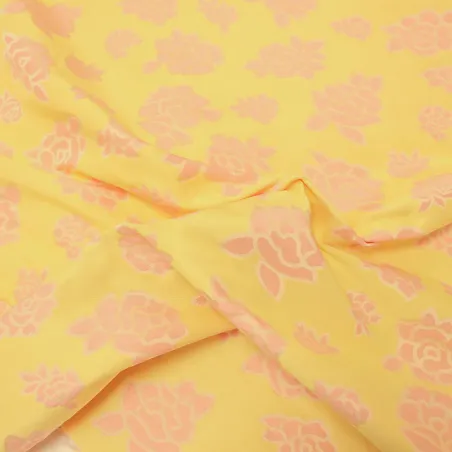 Jacquard Fiori Rosa e Giallo | DEADSTOCK