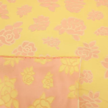 Jacquard Fiori Rosa e Giallo | DEADSTOCK