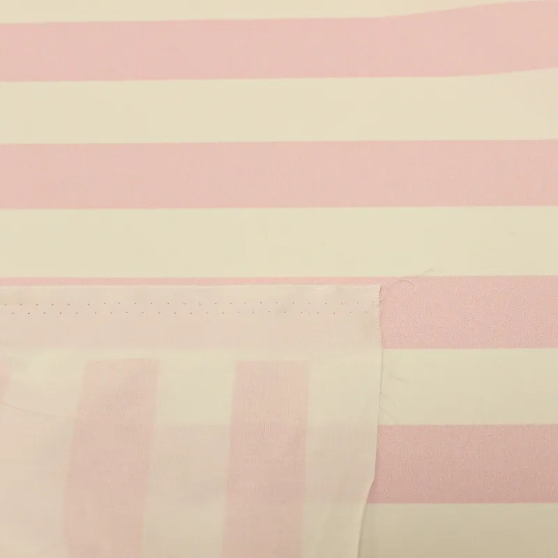 Tessuto Cotone Rigato Rosa e Bianco | ILTESSUTAIO