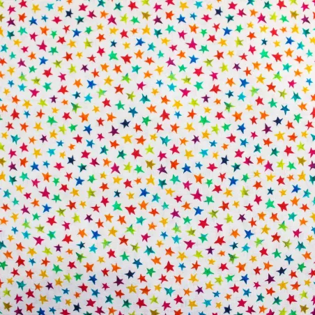 Tessuto di cotone stelline multicolor | TESSUTI PER BAMBINI