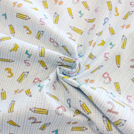 Tessuto di cotone fantasia school | TESSUTI PER BAMBINI