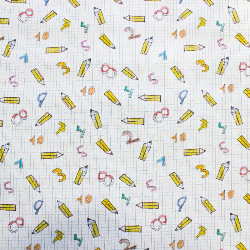 Tessuto di cotone fantasia school | TESSUTI PER BAMBINI