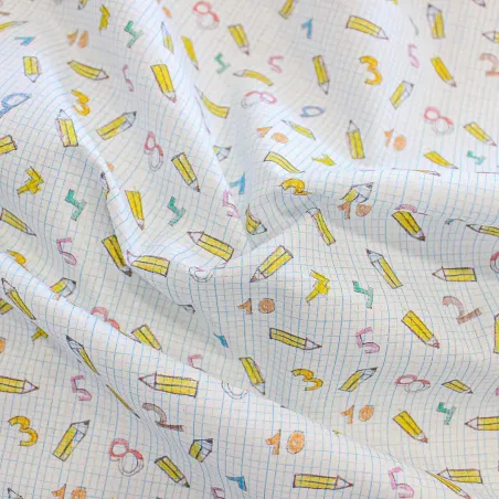 Tessuto di cotone fantasia school | TESSUTI PER BAMBINI