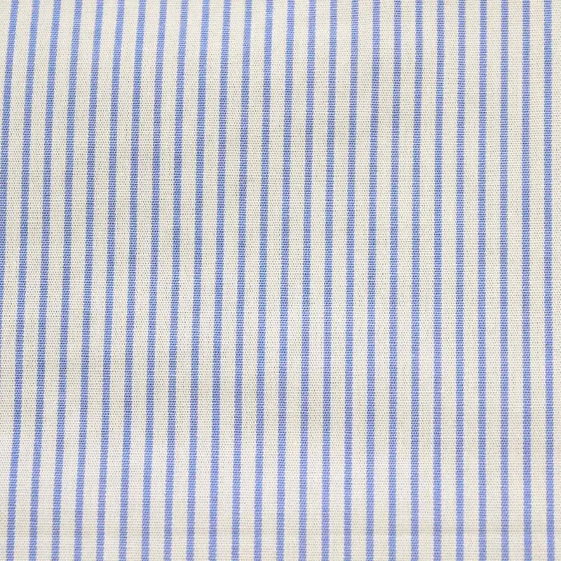 Popeline di cotone Millerighe Bianco e Celeste | ILTESSUTAIO