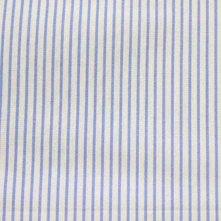 Popeline di cotone Millerighe Bianco e Celeste | ILTESSUTAIO