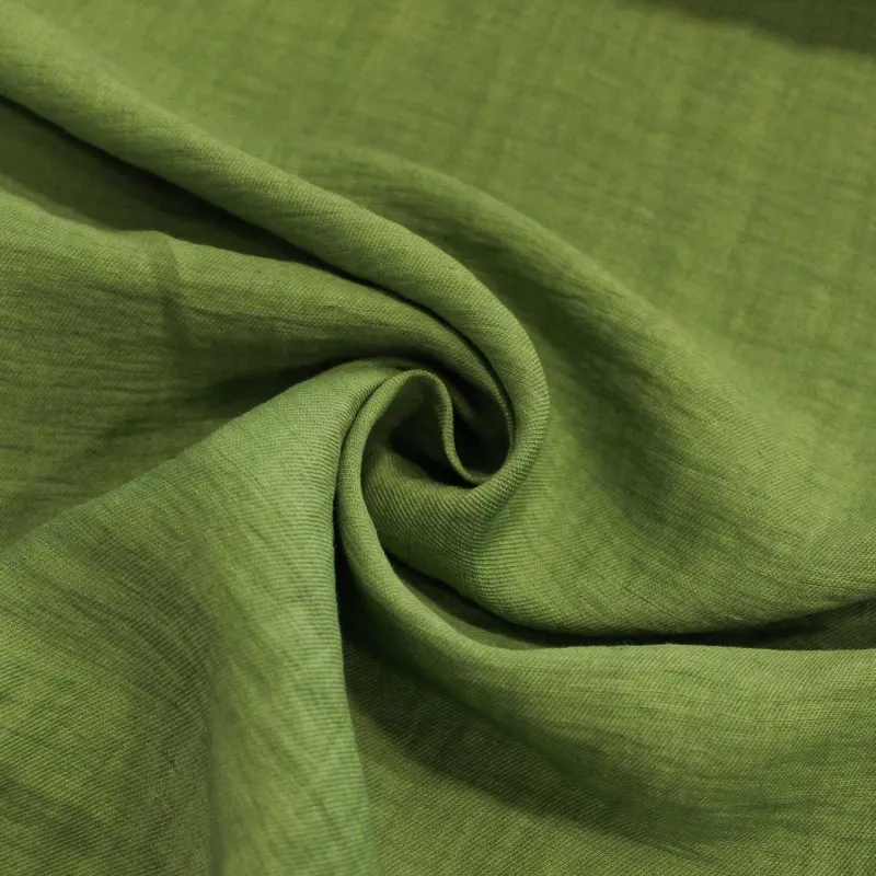 Tessuto Lino effetto Grinzato Verde | IL TESSUTAIO