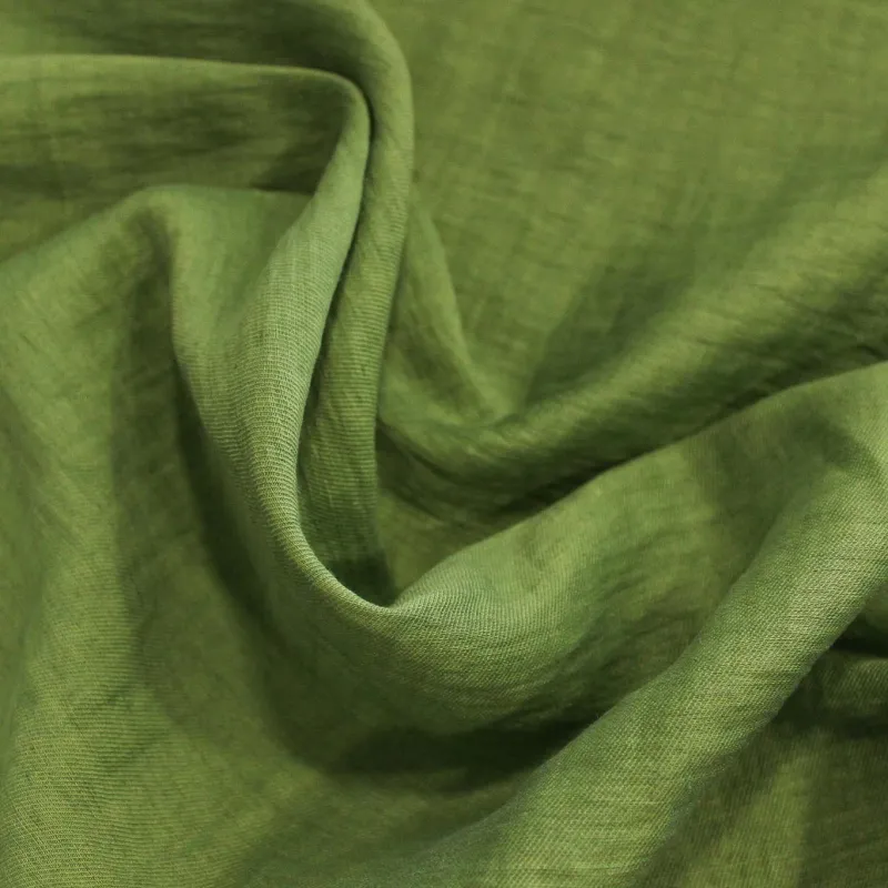 Tessuto Lino effetto Grinzato Verde | IL TESSUTAIO