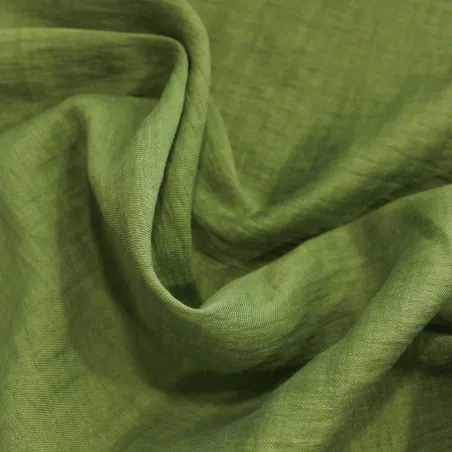 Tessuto Lino effetto Grinzato Verde | IL TESSUTAIO