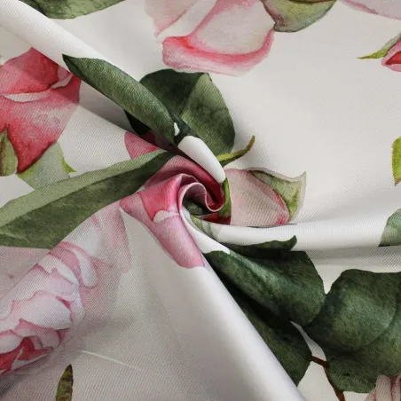 Mikado Tessuto Stampa Rose | DEADSTOCK