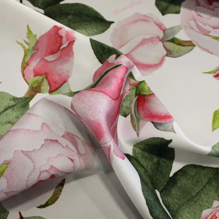Mikado Tessuto Stampa Rose | DEADSTOCK