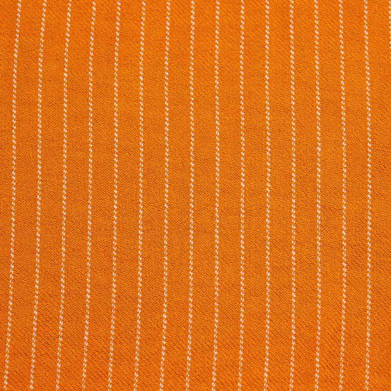 Tessuto Viscosa Gessato Arancione | DEADSTOCK