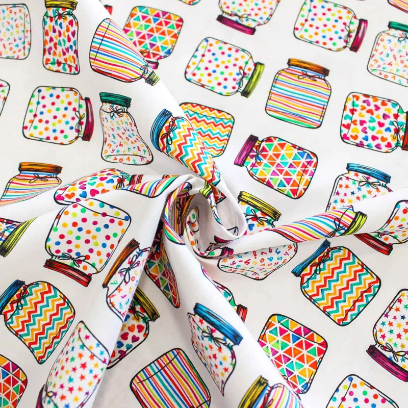 Tessuto di cotone fantasia Barattoli | TESSUTI PER BAMBINI