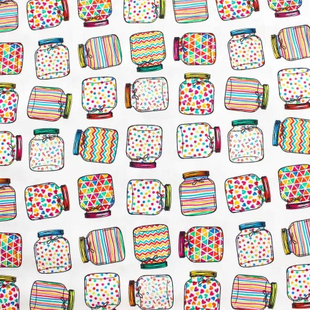 Tessuto di cotone fantasia Barattoli | TESSUTI PER BAMBINI