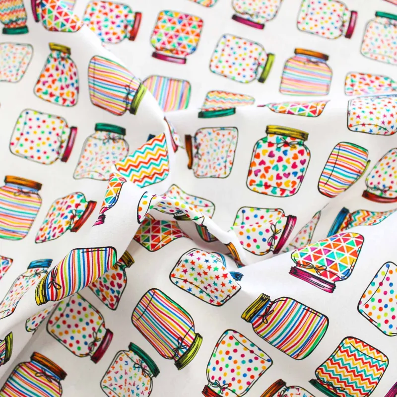 Tessuto di cotone fantasia Barattoli | TESSUTI PER BAMBINI