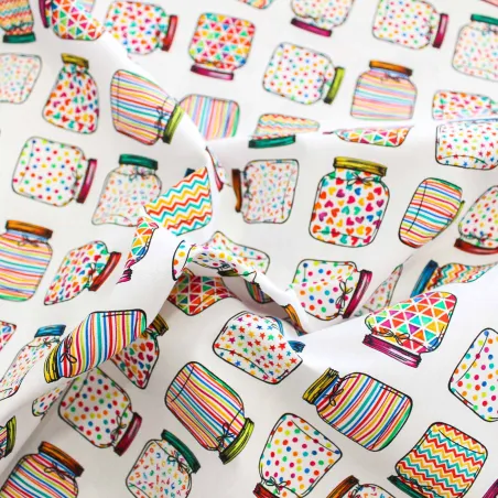 Tessuto di cotone fantasia Barattoli | TESSUTI PER BAMBINI