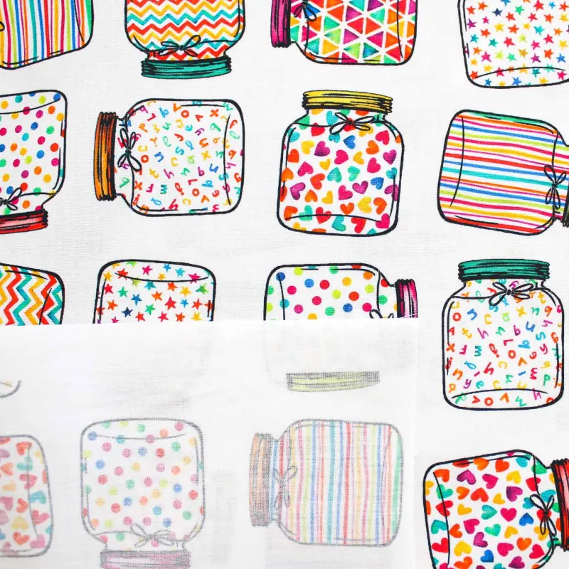 Tessuto di cotone fantasia Barattoli | TESSUTI PER BAMBINI