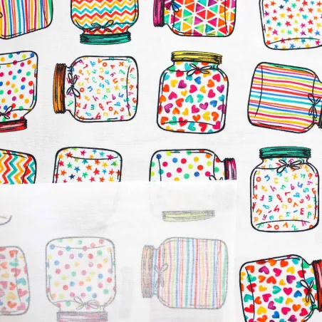 Tessuto di cotone fantasia Barattoli | TESSUTI PER BAMBINI